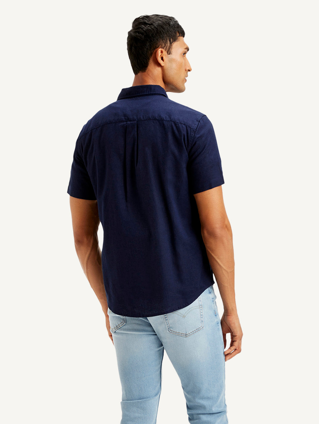 Men's Solid Slim Fit Linen Shirt - 27e81887-d42c-4e3b-87f5-3a4b8f799340 View