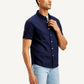 Men's Solid Slim Fit Linen Shirt - Side View