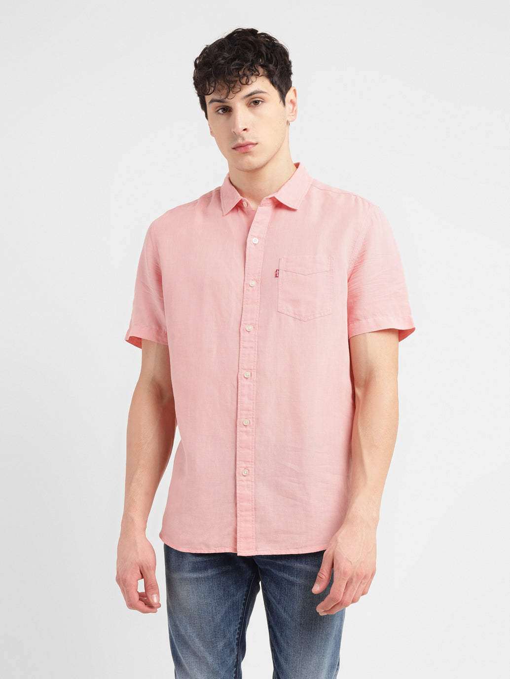 Men's Pink Solid Slim Fit Shirt - 1c488269-983b-40b0-9568-4760540c6762 View