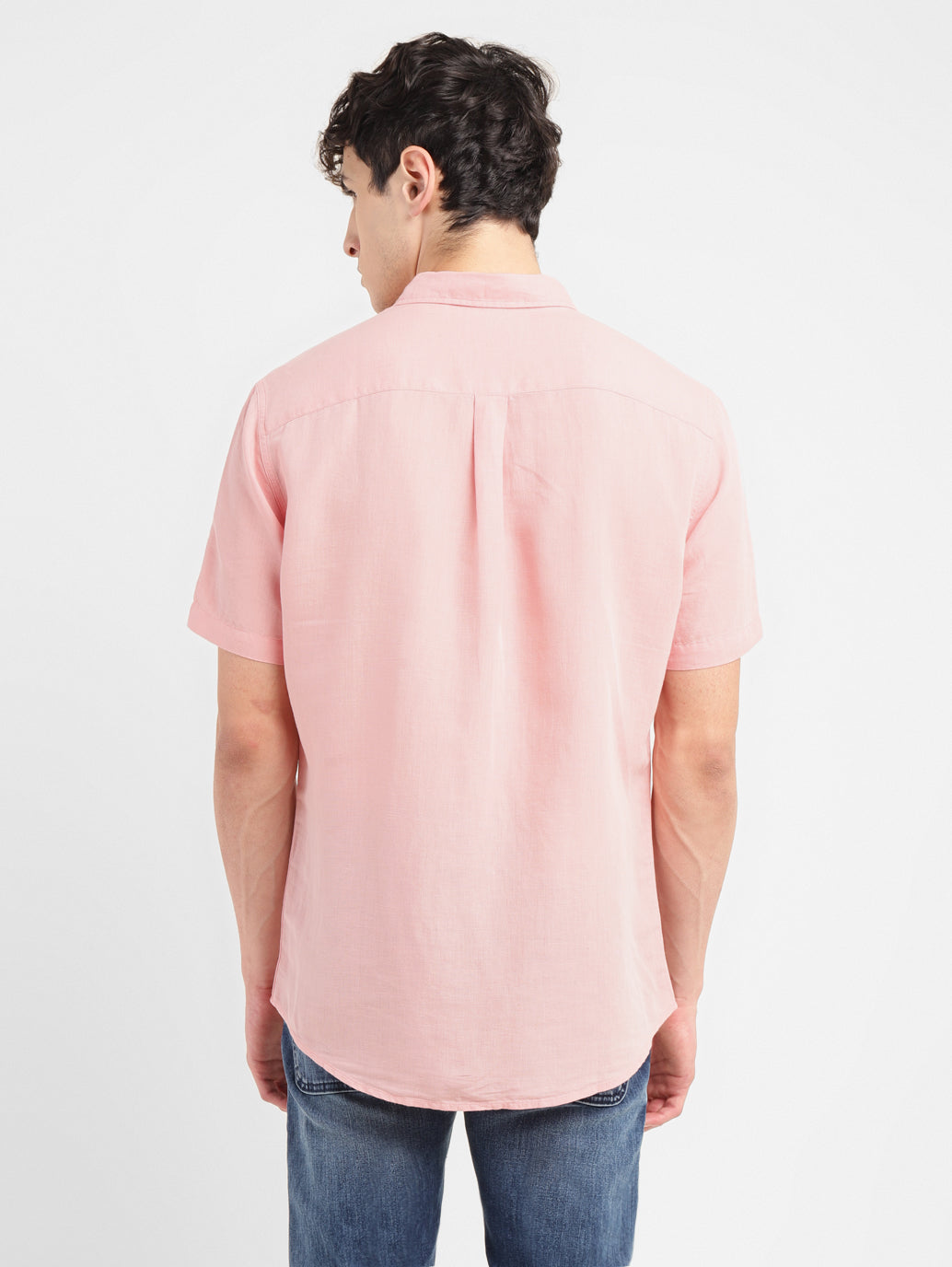 Men's Pink Solid Slim Fit Shirt - 9efb2c39-d271-4ccb-b6e2-6c7acc4aea7a View