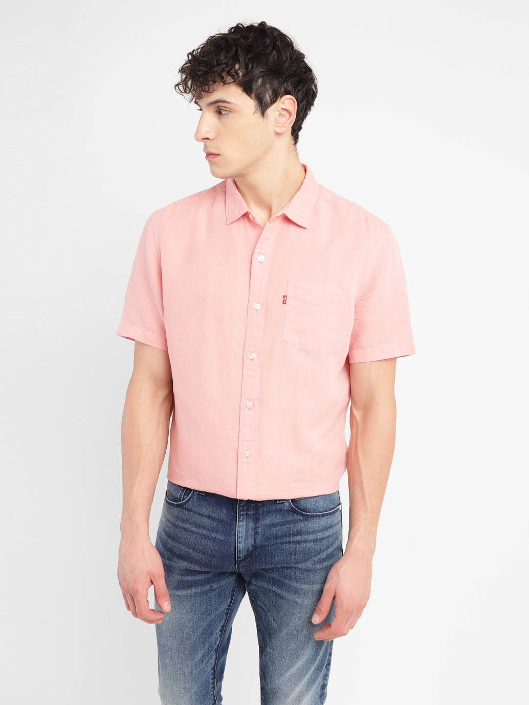 Men's Pink Solid Slim Fit Shirt - 6a4b8d12-ed08-492e-9a8f-2b5b20bb1a2f View
