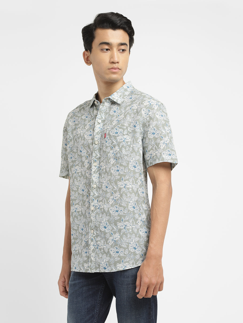 Men's Floral Print Slim Fit Shirt - a2573de7-e4aa-4aad-9e94-0ac14ea80737 View
