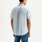 Men's Solid Slim Fit Linen Shirt - Back View
