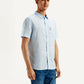 Men's Solid Slim Fit Linen Shirt - Side View