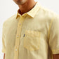 Men's Solid Slim Fit Linen Shirt - Detail View