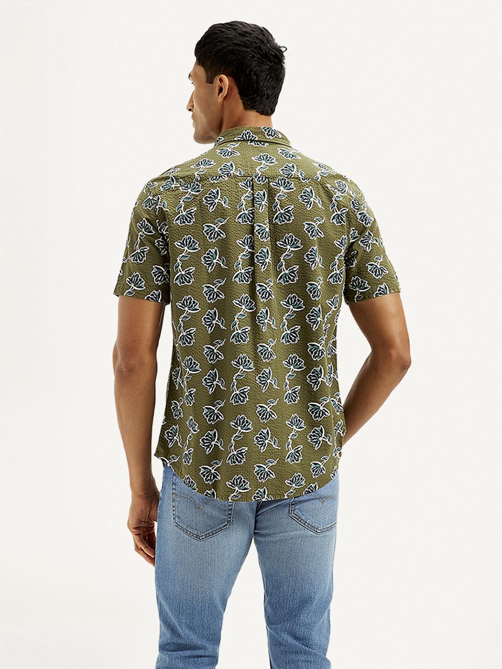 Men's Floral Slim Fit Shirt - Back View
