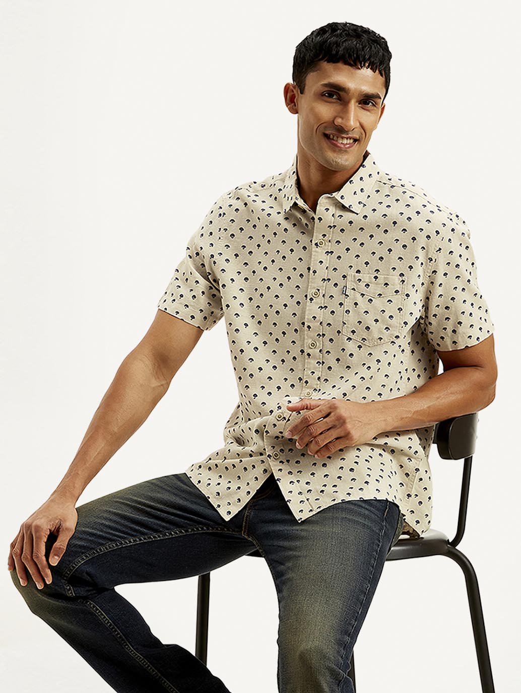 Men's Floral Slim Fit Shirt - Styleshot View
