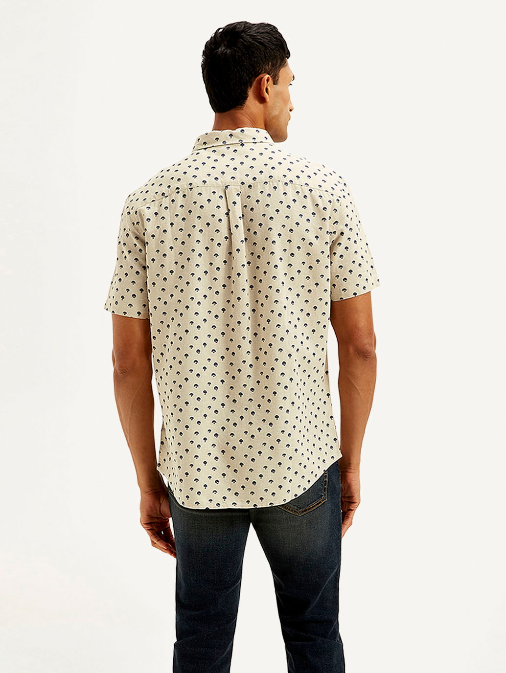 Men's Floral Slim Fit Shirt - Back View
