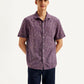 Men's Floral Slim Fit Linen Shirt - Front View
