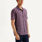 Men's Floral Slim Fit Linen Shirt - Side View