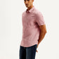 Men's Solid Slim Fit Linen Shirt - Side View