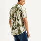Men's Floral Slim Fit Linen Shirt - Back View