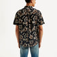 Men's Floral Slim Fit Linen Shirt - Back View
