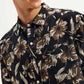 Men's Floral Slim Fit Linen Shirt - Detail View