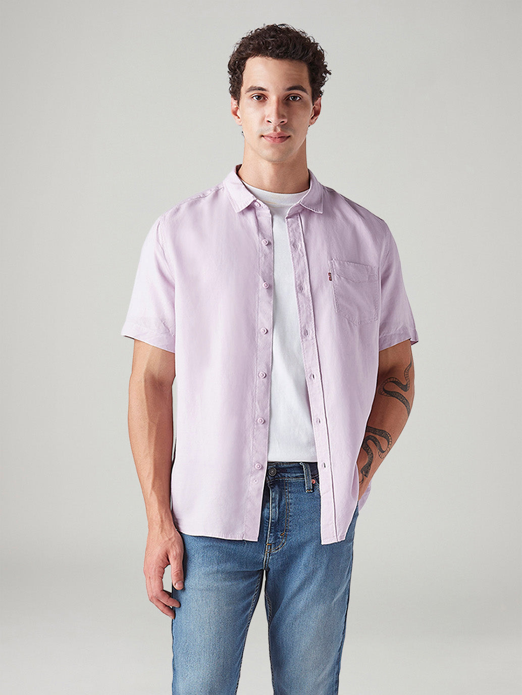 Men's Solid Slim Fit Linen Shirt - Styleshot View