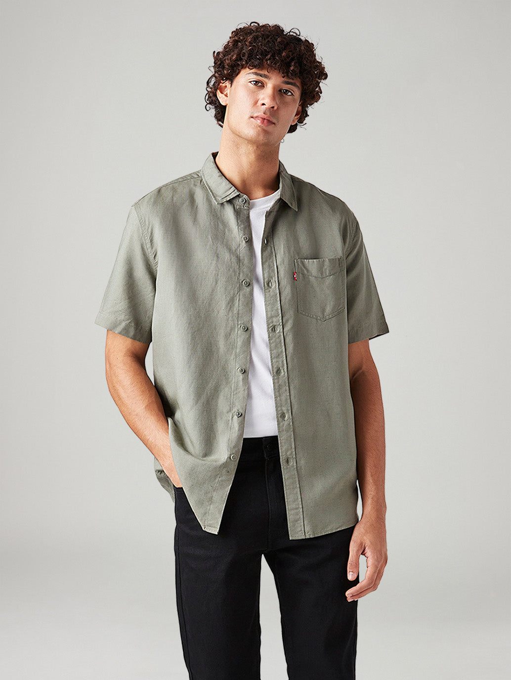 Men's Solid Slim Fit Linen Shirt - Styleshot View