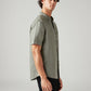 Men's Solid Slim Fit Linen Shirt - Side View