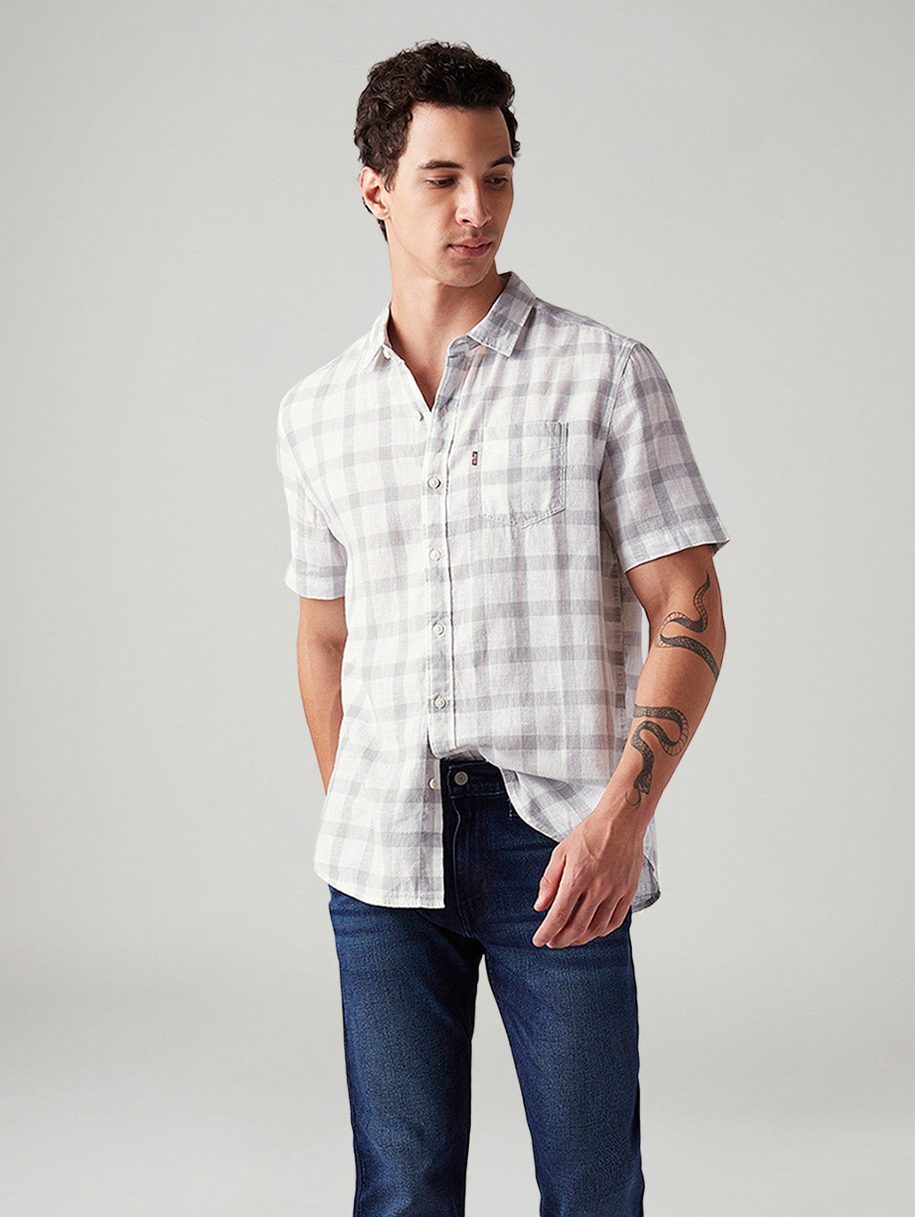 Men's Checkered Slim Fit Shirt - Styleshot View