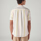 Men's Striped Slim Fit Linen Shirt - Back View