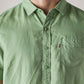 Men's Solid Slim Fit Linen Shirt - Detail View