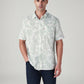 Men's Printed Slim Fit Linen Shirt - Front View