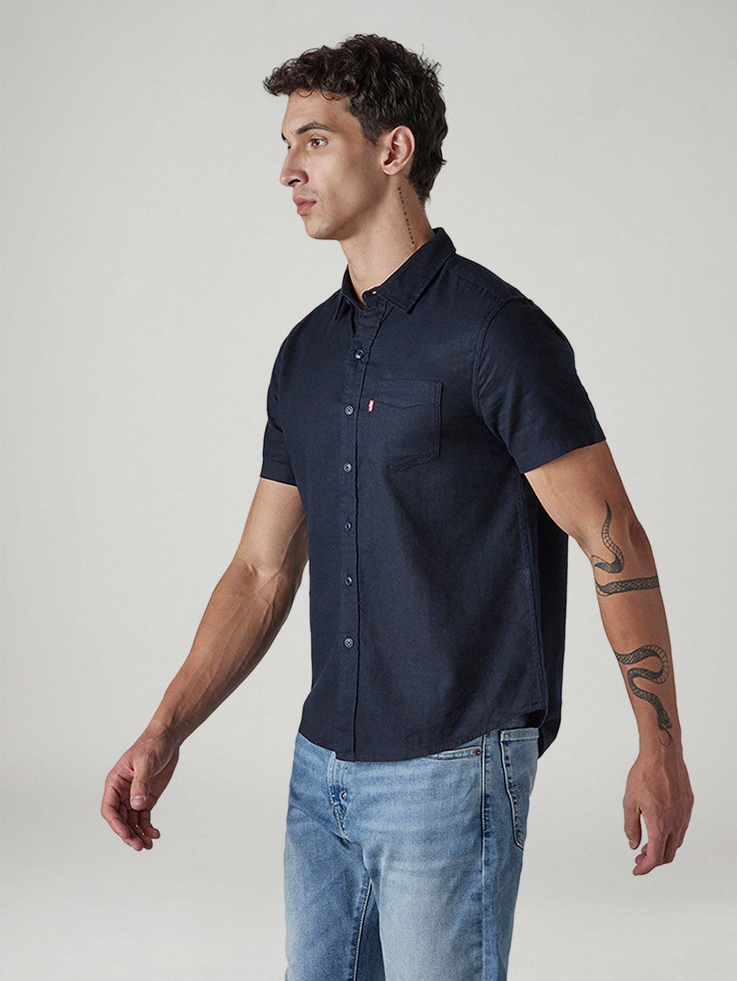 Men's Solid Slim Fit Linen Shirt - 20 View