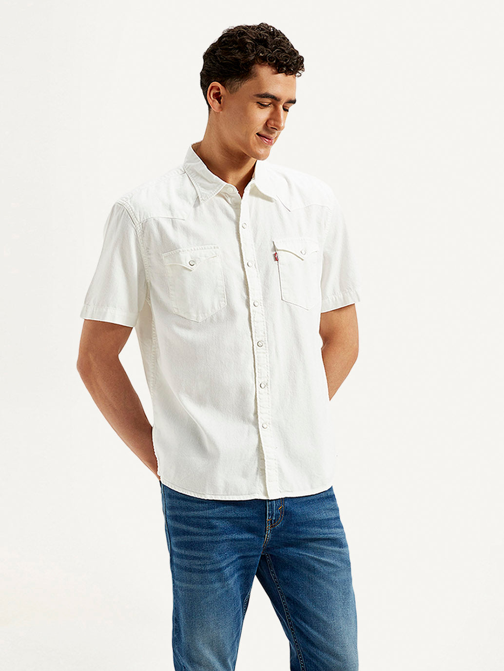 Men's Solid Slim Fit Shirt - Side View