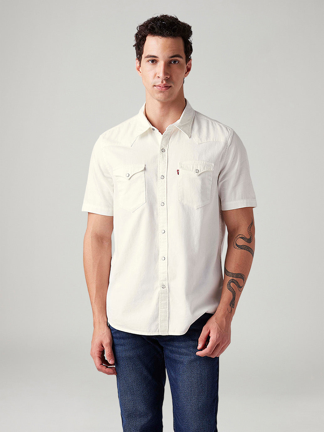 Men's Solid Slim Fit Shirt - Front View