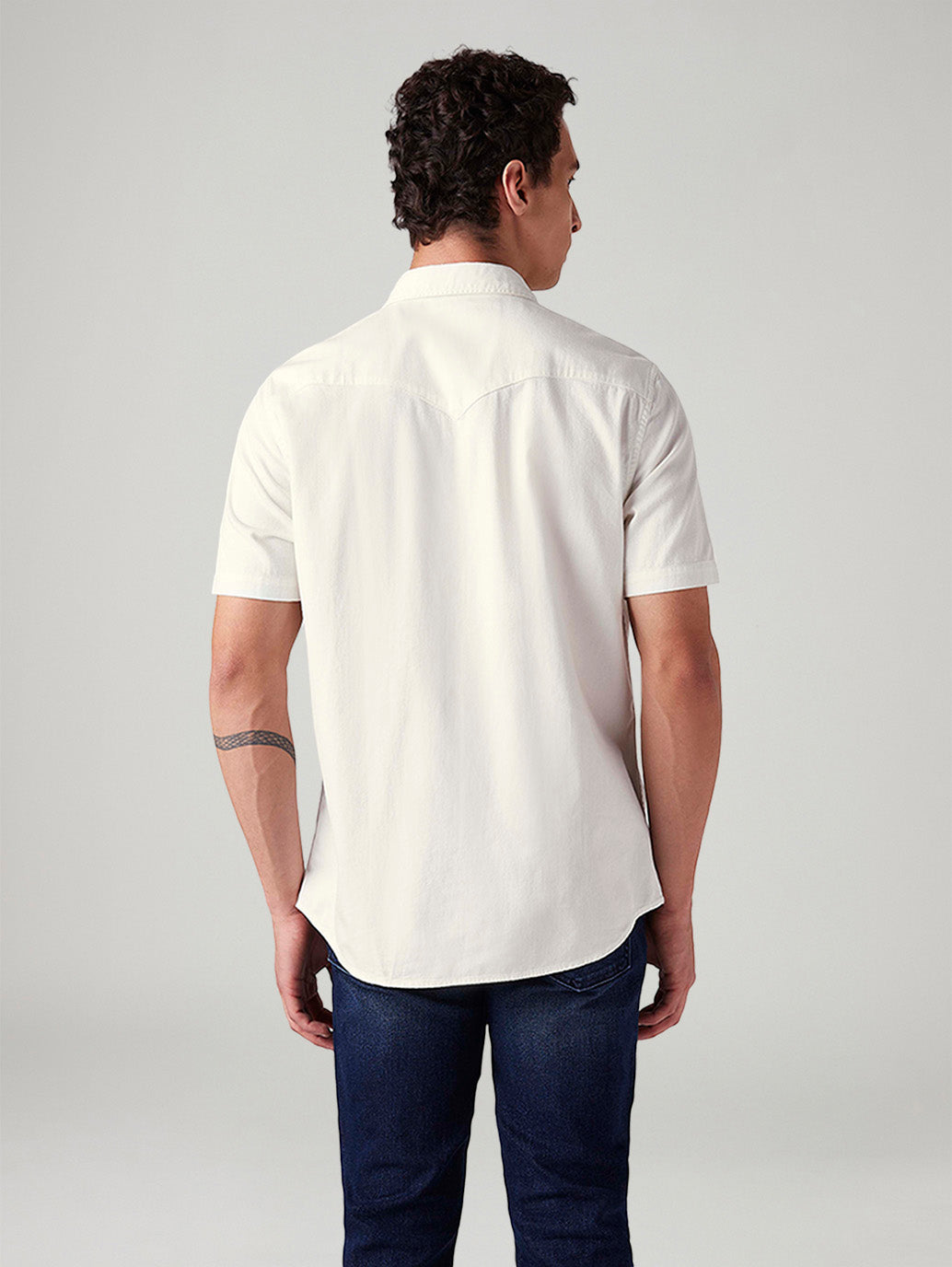 Men's Solid Slim Fit Shirt - Back View