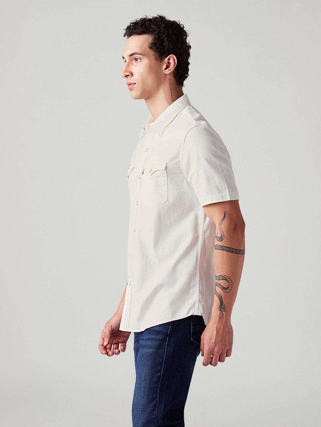 Men's Solid Slim Fit Shirt - Side View