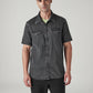 Men's Solid Slim Fit Denim Shirt - Front View