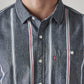 Men's Striped Slim Fit Dobby Shirt - Detail View