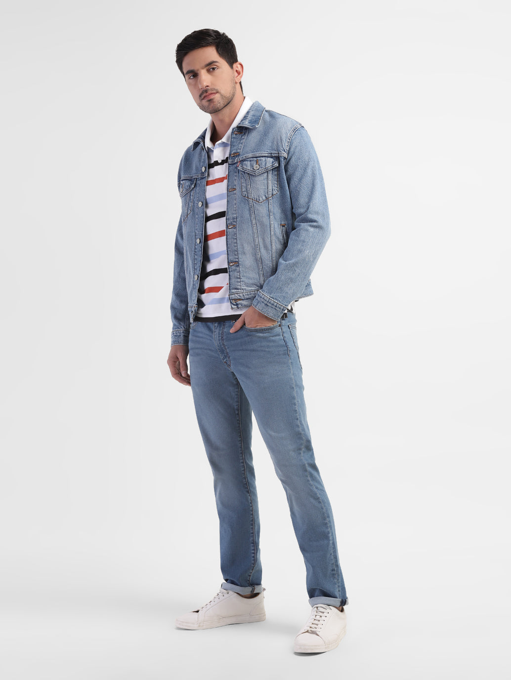Men's Solid Spread Collar Jacket