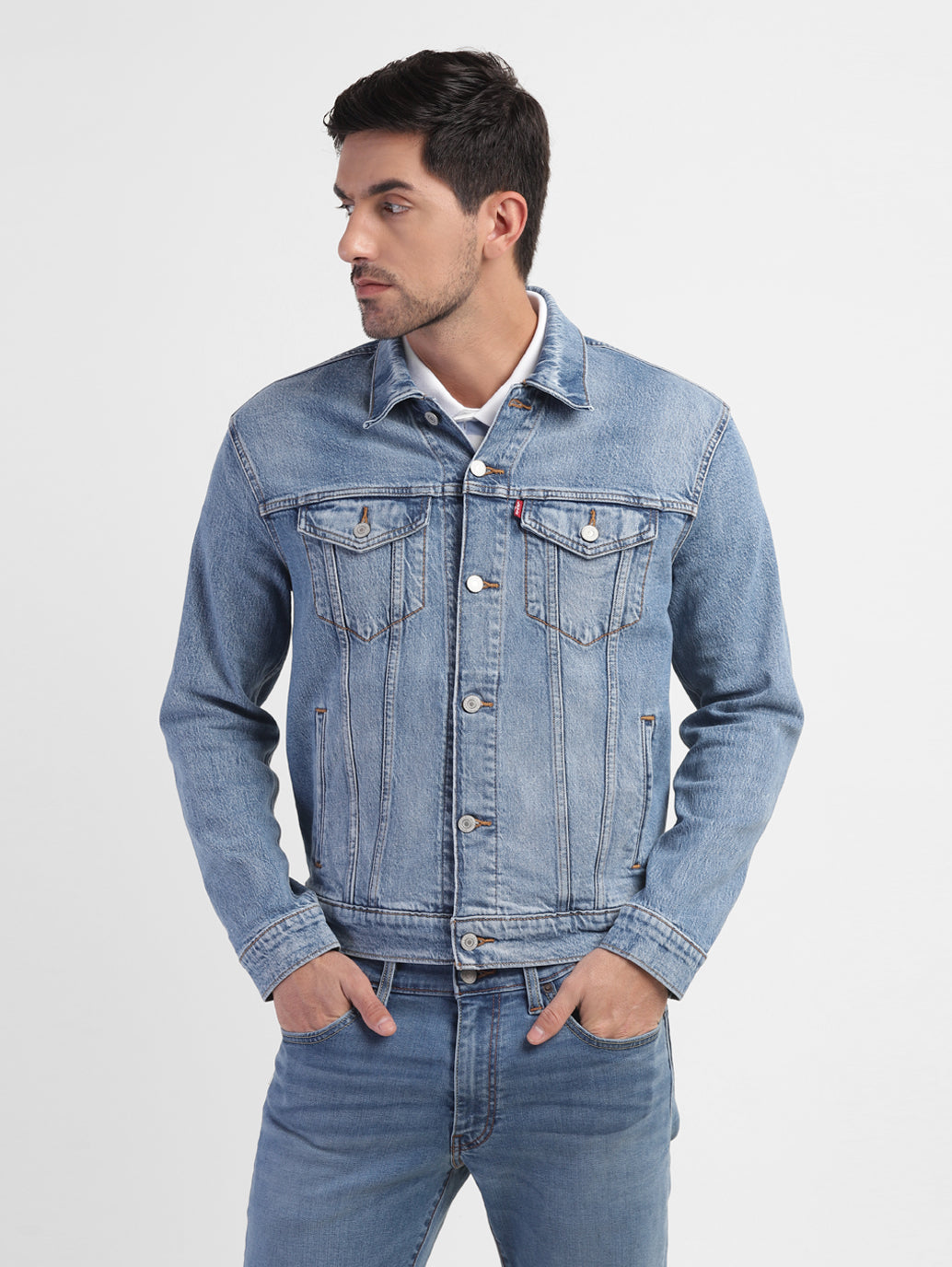 Men's Solid Spread Collar Jacket - 1ab1e14a-7453-4cbf-af18-8d719d17f4fb View