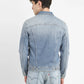 Men's Solid Spread Collar Denim Jacket - 42a91111-5a60-469a-b145-fd5d90ff1e24 View