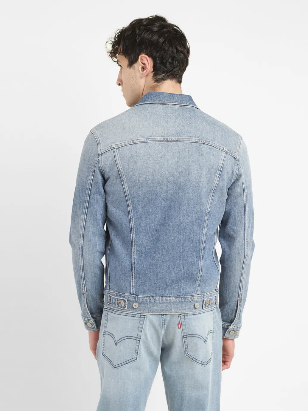 Men's Solid Spread Collar Denim Jacket - 42a91111-5a60-469a-b145-fd5d90ff1e24 View