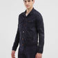 Men's Redloop Solid Navy Spread Collar Jackets - 145e0d02-dcbf-4326-bab8-e3034c4a259f View