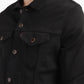 Men's Redloop Solid Black Spread Collar Denim Trucker Jacket - eca1dcee-5b13-4683-9686-24fcde5becd2 View