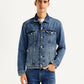 Men's Solid Blue Denim Jacket - Styleshot View