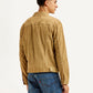 Men's Solid Light Brown Spread Collar Corduroy Jacket - Back View