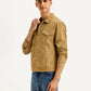 Men's Solid Light Brown Spread Collar Corduroy Jacket - Side View