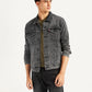 Men's Solid Charcoal Grey Denim Jacket - Styleshot View