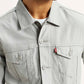 Men's Solid Grey Spread Collar Linen Jacket - Detail View