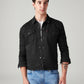 Men's Solid Regular Fit Jacket - Front View