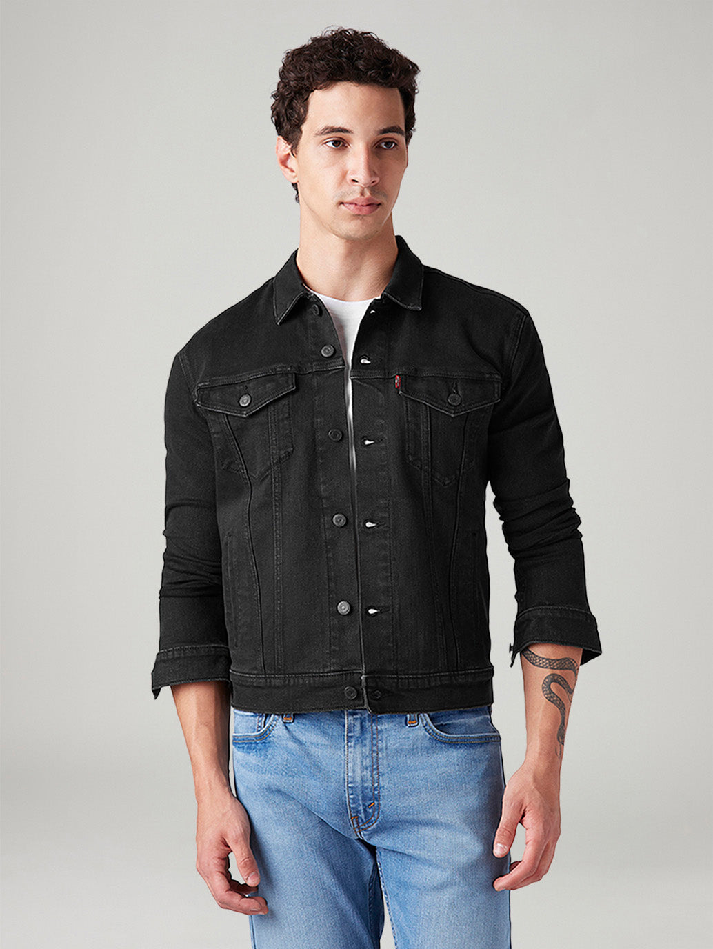 Men's Solid Regular Fit Jacket - Front View