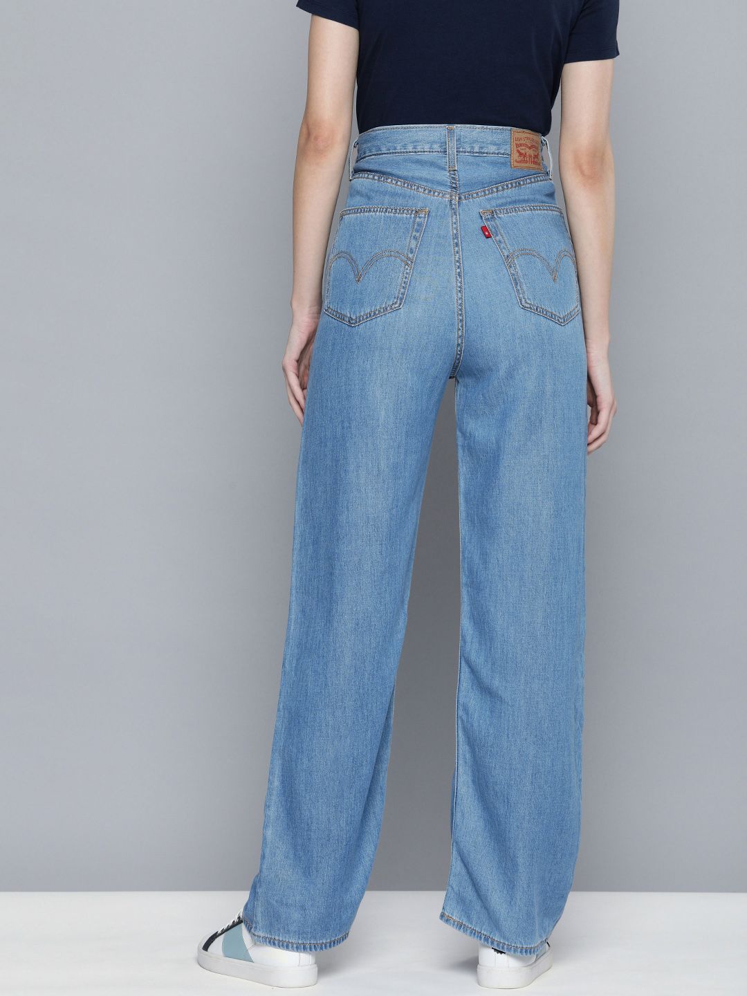 Women's Indigo Baggy Fit High Rise Jeans - 24ab33d2fcd10362d44e967529bc8353 View