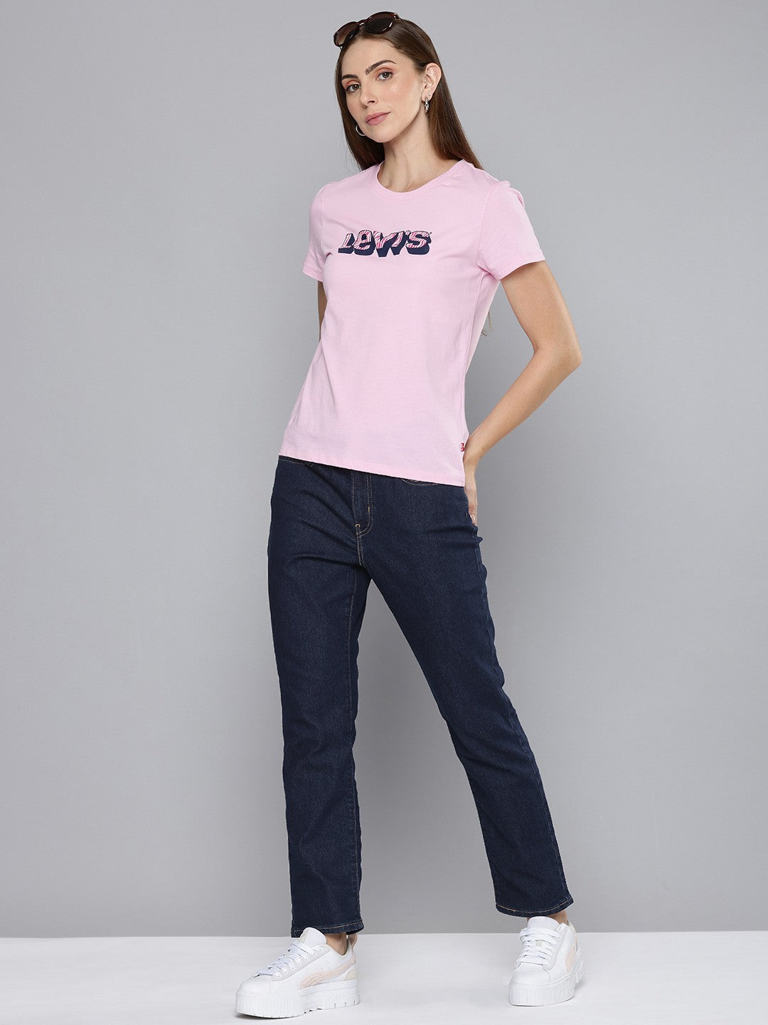 Women's 724 Blue Slim Straight Fit High Rise Jeans