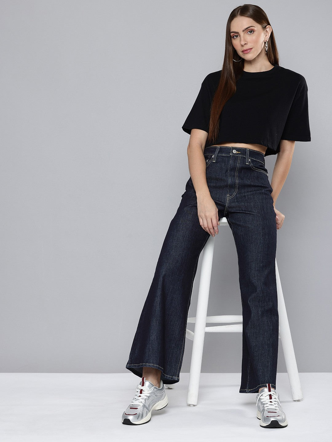 Women's Blue Ribcage Bell Bottom Wide Leg Fit High Rise Jeans - 2755f307-4019-4139-98bd-9ec5e899964c1715942694601-Levis-Women-Jeans-9541715942694132-4 View