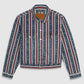 Men's Striped Multicolor Denim Jacket - 27b1ec5c5e62aff1ae14dc41b4d9165b View