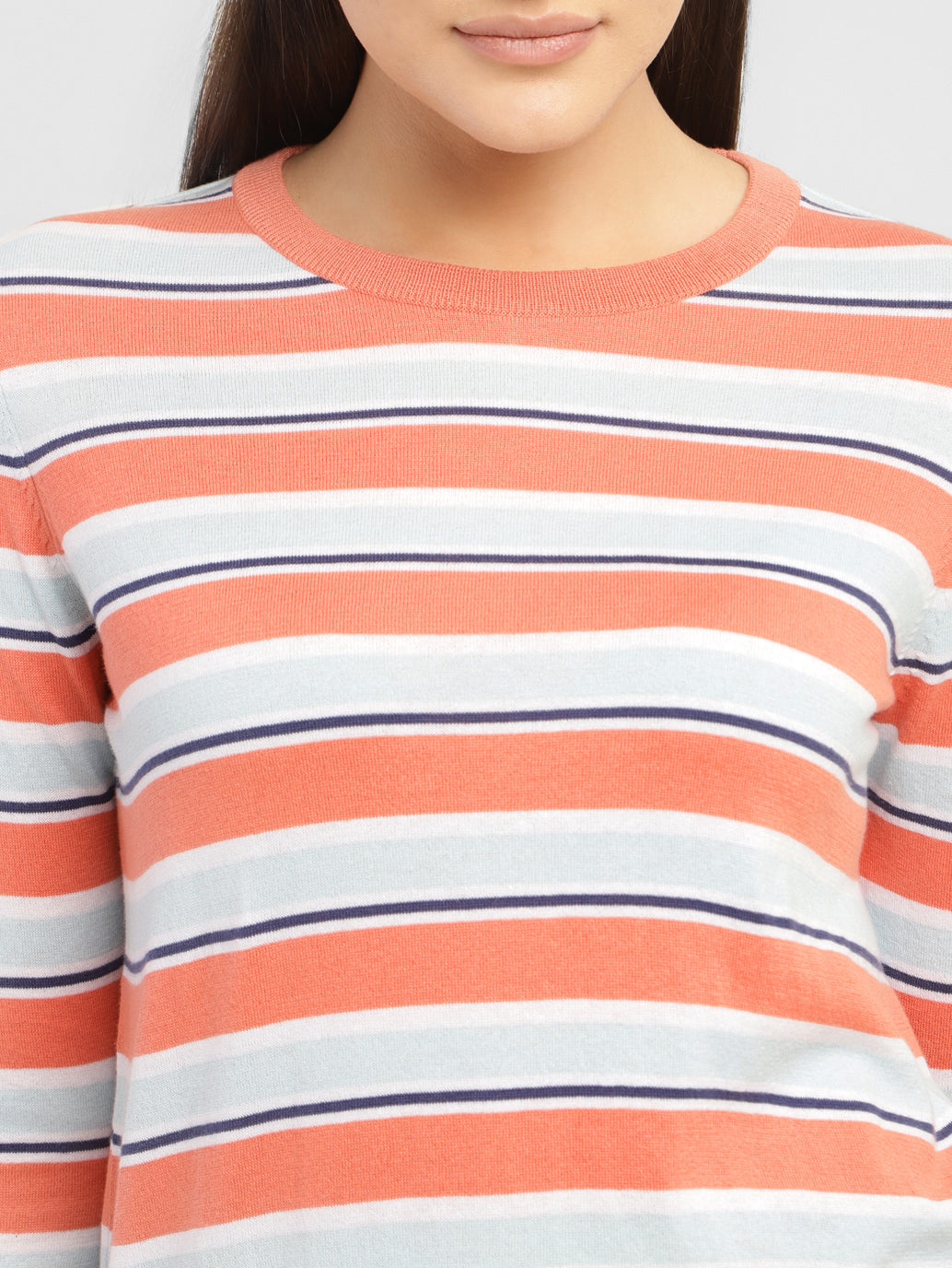 Women's Striped Crew Neck T-shirt - 1db1b5bf-88a5-4fef-81b6-ced887fbed6e View